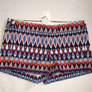 J.Crew Stretch Chino Shorts City Fit Size 10 NWT Geometric Print